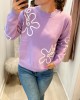 Purple Floral Sweater