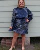 Navy and Blue Patterned Dress