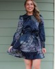 Navy and Blue Patterned Dress