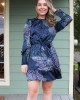 Navy and Blue Patterned Dress