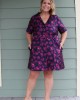 Navy and Pink Floral Belted Dress