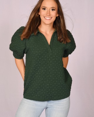 Forest Green Collared Blouse