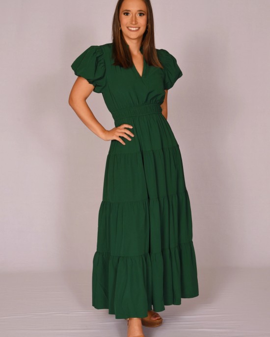 Hunter Green Midi Dress