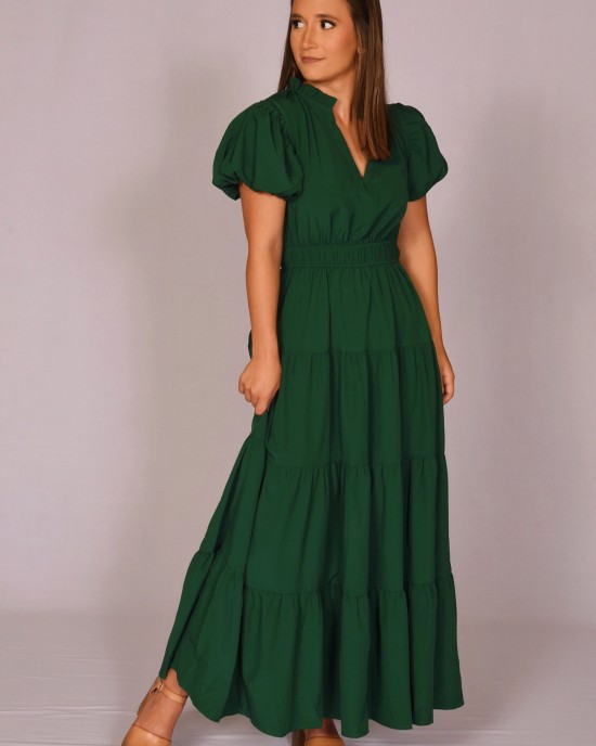 Hunter Green Midi Dress