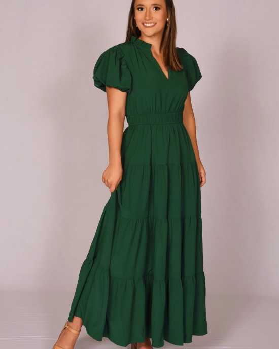 Hunter Green Midi Dress