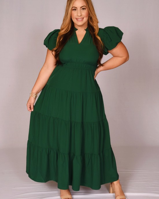 Hunter Green Midi Dress