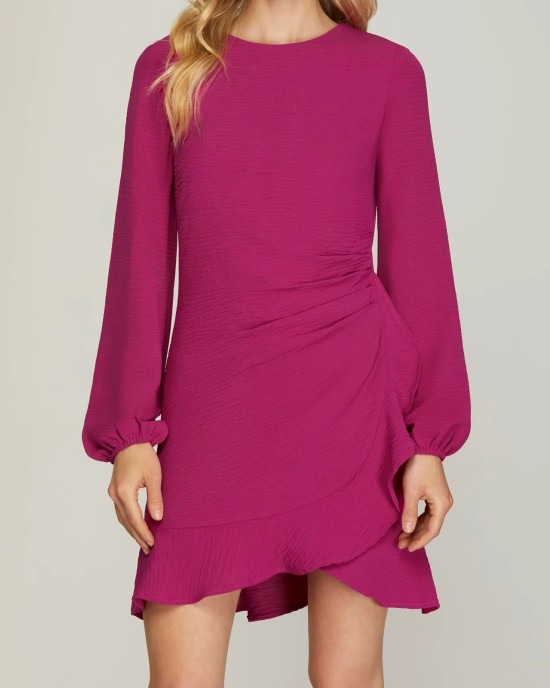 Long Sleeve Ruffle Dress