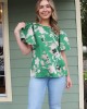 Green Floral Top