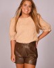 Taupe Textured Half Sleeve Top