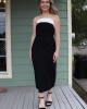 White and Black Midi Dress