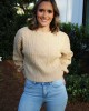 Tan Textured Cropped Sweater