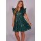 Faux Leather Green Tired Dress