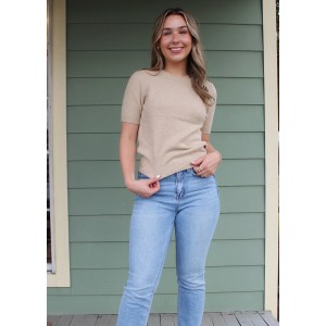 Soft Short Sleeve Sweater Top