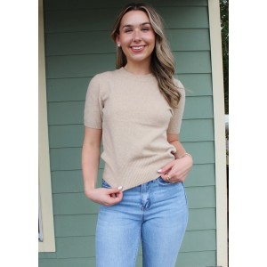 Soft Short Sleeve Sweater Top