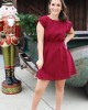 Deep Red Fit and Flare Dress