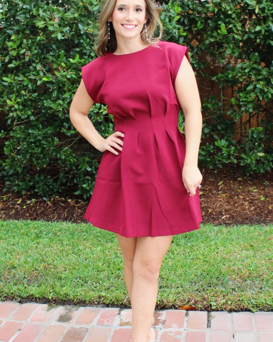 Deep Red Fit and Flare Dress