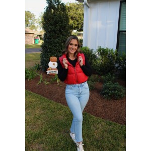 Red Faux Leather Vest