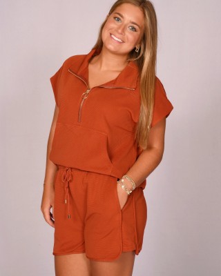 Rust Half Zip Set