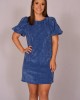 Royal Velvet Puff Sleeve Dress