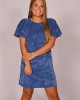 Royal Velvet Puff Sleeve Dress