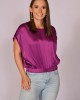 Purple Cropped Cuffed Sleeve Top