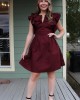 Merlot Ruffle Dress