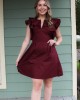 Merlot Ruffle Dress