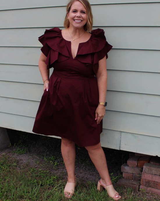 Merlot Ruffle Dress