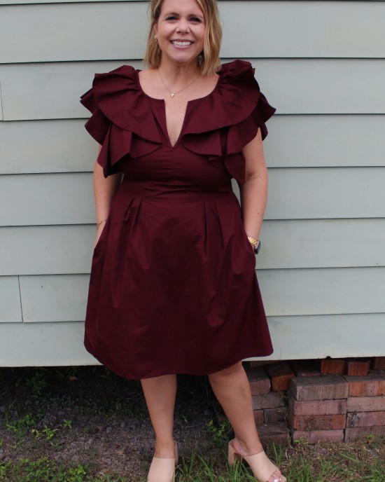 Merlot Ruffle Dress