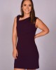 Plum Asymmetric Neckline Fitted Dress