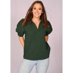 Forest Green Collared Blouse