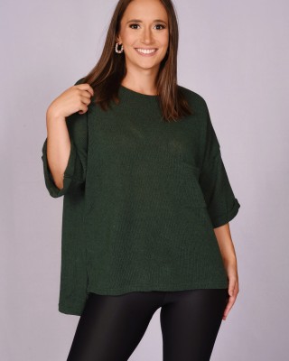 Light Knit Three Quarter Sleeve Top