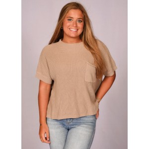 Drop Shoulder Pocket Sweater Top