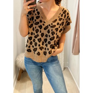 Cozy Leopard Sweater Vest