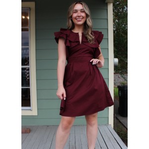 Merlot Ruffle Dress